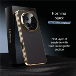 Luksuslik ehtsast nahast magnetiline telefoni&uuml;mbris Honor Magic 8 Pro jaoks Magsafe juhtmevaba laadimiseks Kate Honor Magic 8 jaoks Armor Fundas For Honor Magic 8 must
