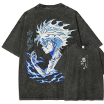 Vintage Pesemine Killua Zoldyck V&auml;lk Anime T-s&auml;rk &Uuml;lem&otilde;&otilde;duline Hunter X Hunter Graafiline Streetwear Puuvillane T-s&auml;rk L gray