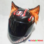 Mootorrattakiivri Elektrikiivri Kaunistus 3D Stereo Hundik&otilde;rvad Palus Kokkupandav Mootorratta Kiivri Tarvikud Kleebised Cosplay Stiil OrangeBlack Wolf Ear