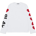 Comme Des Garcons Play Punane Mitmev&auml;rviline S&uuml;da Pikkade Varrukatega T-s&auml;rk AX-T262-051-VALGE S white