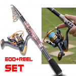 Spinning Fishing Combo Carbon Teleskoop Fishing Rpd ja Spinning Reel Set 1.5m with 2000