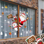 J&otilde;ulukleebised aknavitriinile. Eemaldatav j&otilde;uluvana lumememme kodukaunistuste kleebis