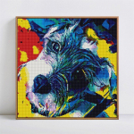 Teemantmaalitikandid t&auml;isekraaniga Loomade t&auml;ispikk 5D ristpistega v&auml;rvilised koerakivid 20x20CM