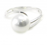 Bague Argent 'Catherine' Blanc argent&eacute; - 9 mm 58 valge