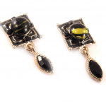 Les Tr&eacute;sors De Lily [D3633] - Boucles Cr&eacute;ateur 'Nymph&eacute;ade' Noir must