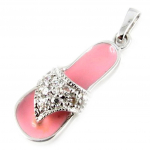 Les Tr&eacute;sors De Lily [E0235] - Pendentif Argent 'Tongs' Rose Heleroosa