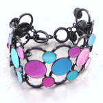 NOA [G5506] - Bracelet Cr&eacute;ateur 'Arlequin' bleu rose sinine