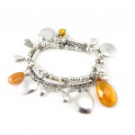 Les Tr&eacute;sors De Lily [H0558] - Bracelet Cr&eacute;ateur 'Kilimanjaro' orange argent&eacute; oranž