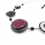 NOA [J2202] - Collier Cr&eacute;ateur 'Macarons' violet gris lilla