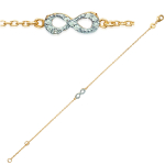 Les Tr&eacute;sors De Lily [K5912] - Bracelet Plaqu&eacute; or 'Infini' blanc dor&eacute; - 20x4 mm kuld