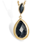 Les Tr&eacute;sors De Lily [K6687] - Pendentif Plaqu&eacute; Or 'Linda' noir dor&eacute; - 30x12 mm must