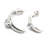 Les Tr&eacute;sors De Lily [M6219] - H&otilde;bedased poolr&otilde;ngaga k&otilde;rvar&otilde;ngad 'C&acirc;lin' H&otilde;bevalge (roodiumiga kaetud) - 15x3 mm h&otilde;be