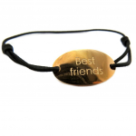 Les Tr&eacute;sors De Lily [P7255] - Bracelet cr&eacute;ateur Acier 'Messages' dor&eacute; ros&eacute; (Best friends) - 22x12 mm Heleroosa