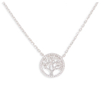Les Tr&eacute;sors De Lily [Q2858] - Collier Argent 'Arbre de Vie' blanc argent&eacute; (rhodi&eacute;) - 14 mm valge