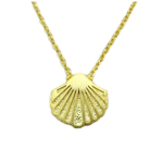 7bis [Q6166] &ndash; k&auml;sitsi valmistatud kullast Shell kaelakee &ndash; 11x10 mm kuld