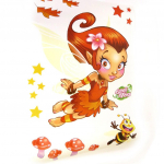 Les Tr&eacute;sors De Lily [L2295] - Planche de stickers 'Fairy Dreams' orange (50x70 cm) oranž