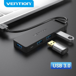 Ventioni USB 3.0 jaoturi 4-pordi adapteri mitme USB jaoturi kiire OTG Macbook PC arvutitarvikud Adaptador USB Hab 0.15m must