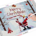 5D DIY Teemantmaali J&otilde;uluvana t&auml;ispuurimine Rhinestone komplekt Teemanttikandid J&otilde;ulumosaiik Talvine seinakunst Full Round (20X30CM)