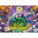 Teemantmaal Roheline draakon t&auml;isruudukujuline &uuml;mmargune puur 5D Teemanttikandid Loomade mosaiik Rhinestones pildid Kodukaunistus Full Round 20X30CM