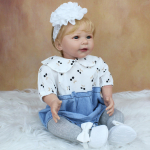 BZDOLL 55 CM 3D-v&auml;rviga nahk, pehme silikoonist taass&uuml;ndinud beebinukk m&auml;nguasi t&uuml;drukule Elutruu 22-tolline printsess Lisa Bebe kleit m&auml;ngumaja kingitus 55cm 3D-paint Skin Doll