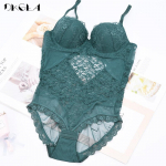 DKGEA must seksikas kombinesoon tikandid naiste bodi Push Up rinnahoidja pitsist aluspesu 80D