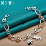 Sterling 925 Silver Key Heart Lock K&auml;ev&otilde;ru Moe ehted 20cm