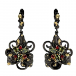 SACE GEMS Vintage elegantse v&auml;rvi lilledega tsirkoon kahetoonilised rippuvad k&otilde;rvar&otilde;ngad naiste aastap&auml;eva pulmapeo kingitused must