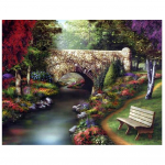 3D-teemanttikandid ristpistes &uuml;mmarguse kivimaali pargisild Full Round 20x25CM