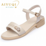 Naiste sandaalid Ametlik mood suvine paksu kontsaga libisemiskindlad sandaalid daami mitmek&uuml;lgsed avatud varbaga rooma sandaalid 35