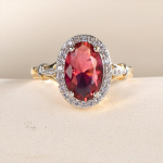 Bella Box Ovaalse kujuga Roos Punane Kuubik Tsirkooniumoksiidist Naiste S&otilde;rmused Luksuslikud Naiste Ehted Peo jaoks Parim ema kingitus Briljantsed CZ s&otilde;rmused 6 punane