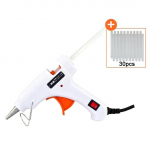 EU Plug 70 W kuumsulamliimi p&uuml;stol 7 mm l&auml;bipaistva liimipulgaga minip&uuml;stoliga kodune elektriline kuumutustemperatuuri p&uuml;stoli remondit&ouml;&ouml;riist spetsiaalne pulgakomplekt 30pcs white