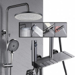 Matt must du&scaron;isegisti komplekt vihmasadu k&otilde;rge kvaliteediga metallist vannisegisti kraan 4-suunaline, bidee roostevabast terasest Square