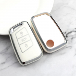 TPU auto kaugjuhtimispuldi v&otilde;tme&uuml;mbrise kaane kate Volkswagen VW Magotan Passat B8 CC MK2 Golf jaoks Skoda Superb A7 Kodiaq tarvikutele key case valge