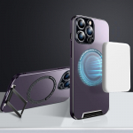 Uus luksuslik magnetilise metallist objektiiviga alusega matt telefoni&uuml;mbris iPhone 14 13 Pro Max jaoks juhtmevaba magnetiga laadimise tagakaane korpustele For iPhone 13 must