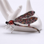 Blucome Fashion Diamond Dragonfly Pross Loomingulisest sulamist putukapinn Mitmek&uuml;lgne &uuml;likond Naiste ehted Aksessuaarid punane