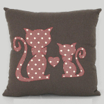 Les Tr&eacute;sors De Lily [R6578] - Disainer padi  Cats  pruun roosa - 30x30 cm pruun