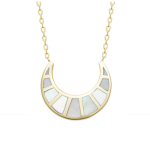 Les Tr&eacute;sors De Lily [R3945] &ndash; kullatud kaelakee 'Luna' valgest kullast (p&auml;rlmutter) - 20x18mm valge