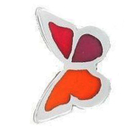 Les Tr&eacute;sors De Lily [R4267] &ndash; k&auml;sitsi valmistatud h&otilde;bepunane s&otilde;rmus Mistinguette (liblikas) - 44x28mm punane