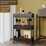 2/3/4 kihiga kitsa vahega hoiurest K&ouml;&ouml;k Vannitoa riiulid Korraldaja Mobiilne &otilde;huke hoiuk&auml;ru koos rattak&auml;ruga S&auml;&auml;stke ruumi 3 layers 40.5*13.5*62cm must