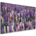 Kolmeosalise pildiga l&otilde;uenditr&uuml;kk Flowers Meadow Purple 60x40 lilla