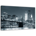 L&otilde;uenditr&uuml;kk New York Manhattani sild 100x70 valge/must