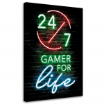 L&otilde;uendiprindiga Gamer for life kiri 40x60 mitmev&auml;rviline