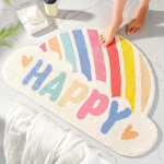 Cartoon Rainbow vannimatt Pehmed &uuml;liimavad vannitoamatid libisemiskindlad lastetoa armas kaunistus uksematt 40X60CM S
