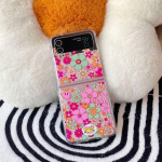 Samsung Galaxy Z Flip 4 Case 3 Love Flower l&auml;bipaistev kokkupandav &uuml;mbris Samsung Z Flip 3 5g Flip4 p&otilde;rutuskindel k&otilde;va tagakaane jaoks Galaxy Z Flip 3