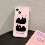 Cartoon Black Cat IMD TPU pehme silikoon&uuml;mbris iPhone 11 12 13 14 Pro Max 13ProMax l&auml;bipaistev tagakaas iPhone 14 Pro Max