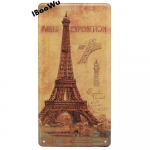 Eiffeli torn Populaarsed linnasildid Vintage plakatid Retroplaadid Londoni/Pariisi metallist plekksildid Seinakaunistused Baari Garaaž Pubi Kohvik 15x30cm