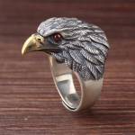Vintage Eagle Ring Meeste moe isikup&auml;rastatud nimetiss&otilde;rmus Anti Tai h&otilde;bedane s&otilde;rmus Mood Dominant Eagle Open Ring open size