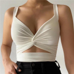 Naiste Mood Tank Top s&otilde;lme Stretch Lips Uus V-kaelusega seljata tropid XL