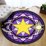 Sakura Pink Magic Array Laste &uuml;mmargune vaip Multikas &uuml;mmargune matt Magamistoa Arvutitool P&ouml;&ouml;rdtool Rippkorv P&otilde;randamatt Diameter 60cm