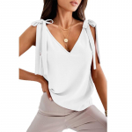 Kevad-suvi naiste retro-magusad V-kaelusega topid &otilde;lasidemed, v&ouml;&ouml;rikas, v&auml;ike paak XXXL valge